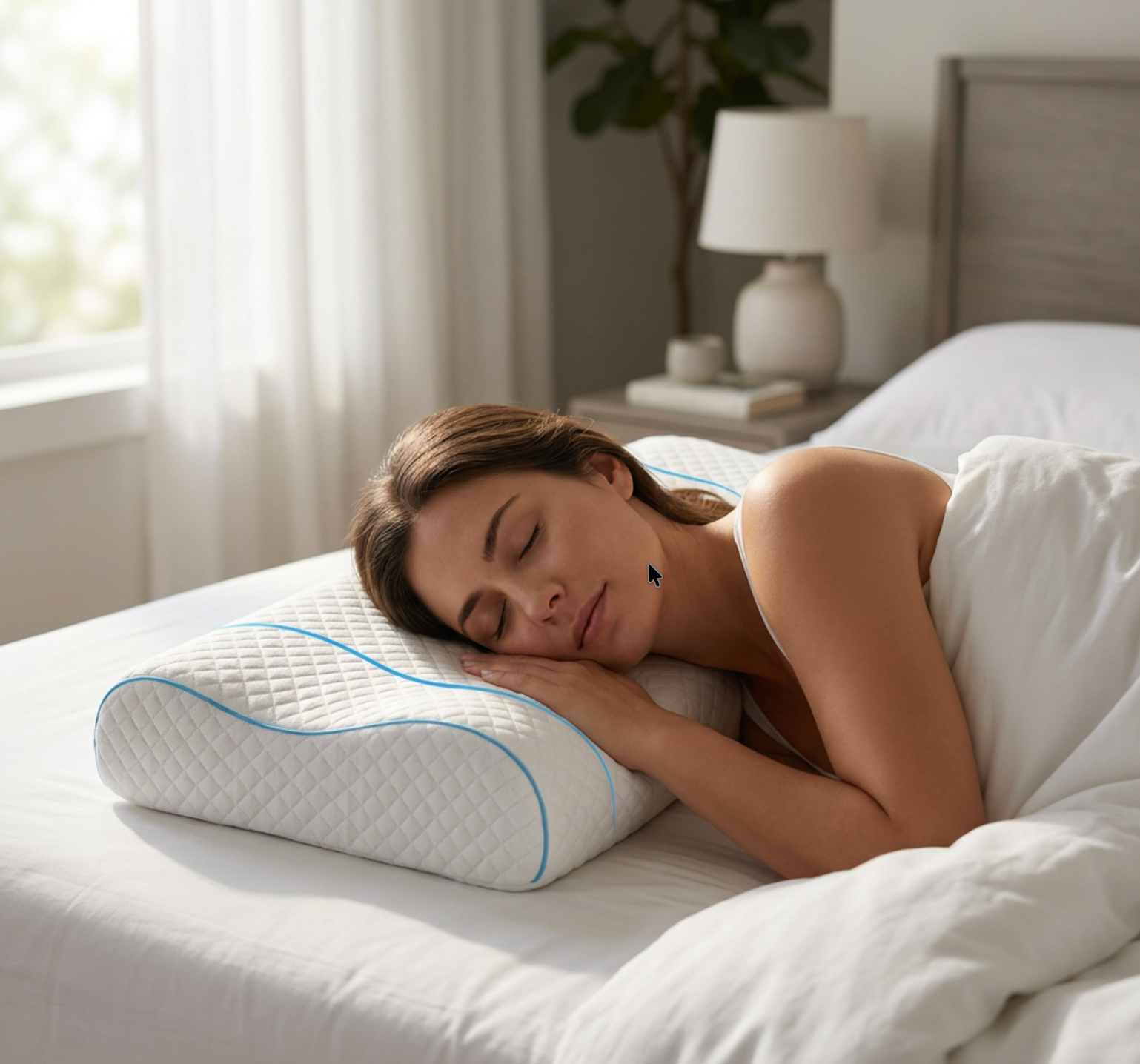 Side sleeper on Sleepcet pillow